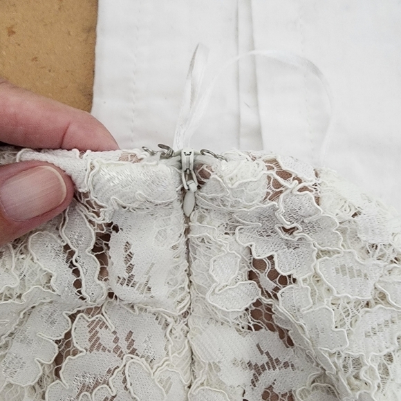 Gianni Bini Lace Pleated Cream Boho Skirt Size M - Picture 9 of 11